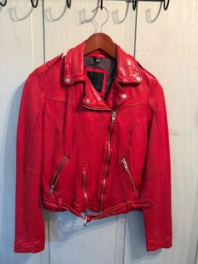 Mauritius Wild 2RF  Red Leather Jacket